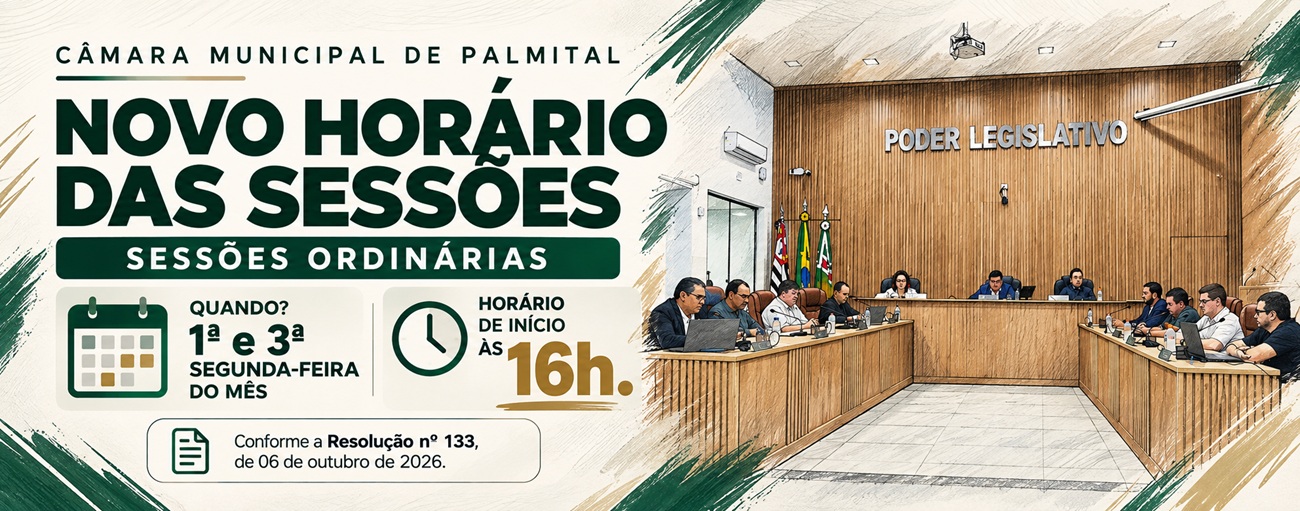 Novo Horário das Sessões Ordinárias