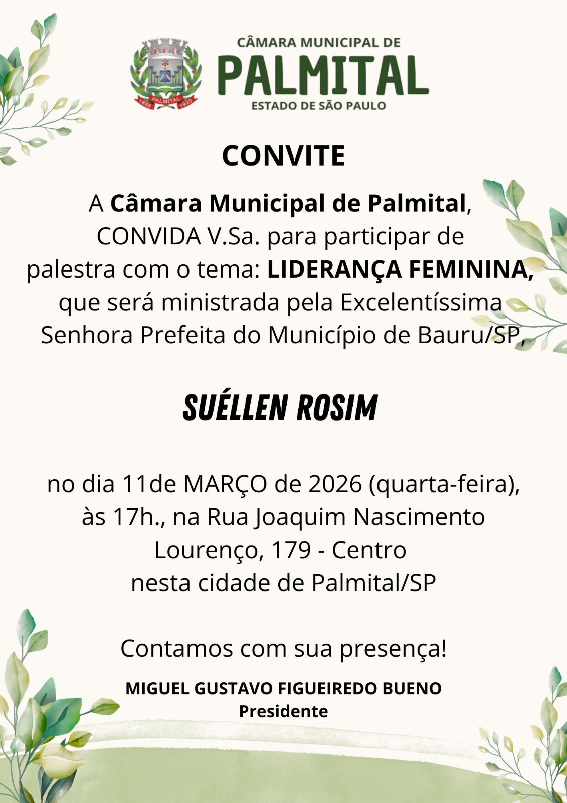 convite dia mulher 2026